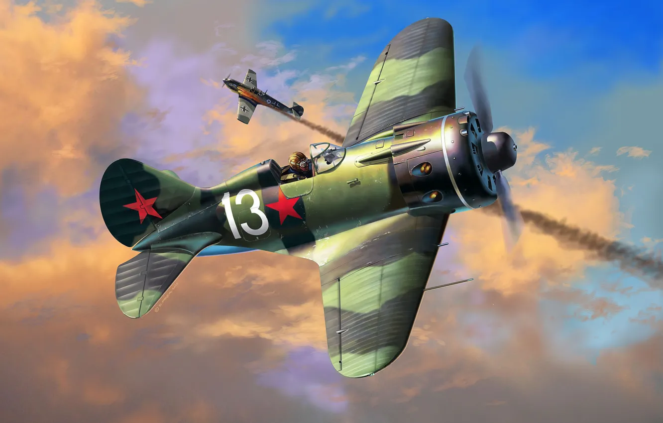 Photo wallpaper art, USSR, Messerschmitt, Soviet fighter, The great Patriotic war, -16, THE RED ARMY AIR FORCE, …