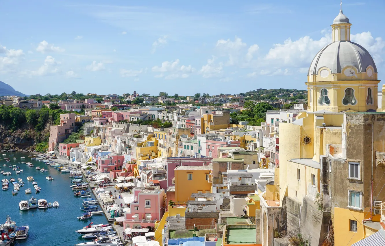 Photo wallpaper home, yacht, Italy, Marina, Procida