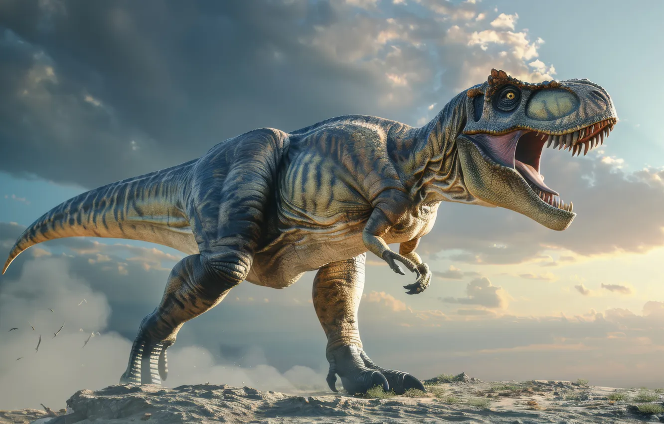 Photo wallpaper Predator, Dinosaur, Animal, Digital art, Tyrannosaurus, Grin, Tyrannosaurus Rex, Tyrannosaurus Rex