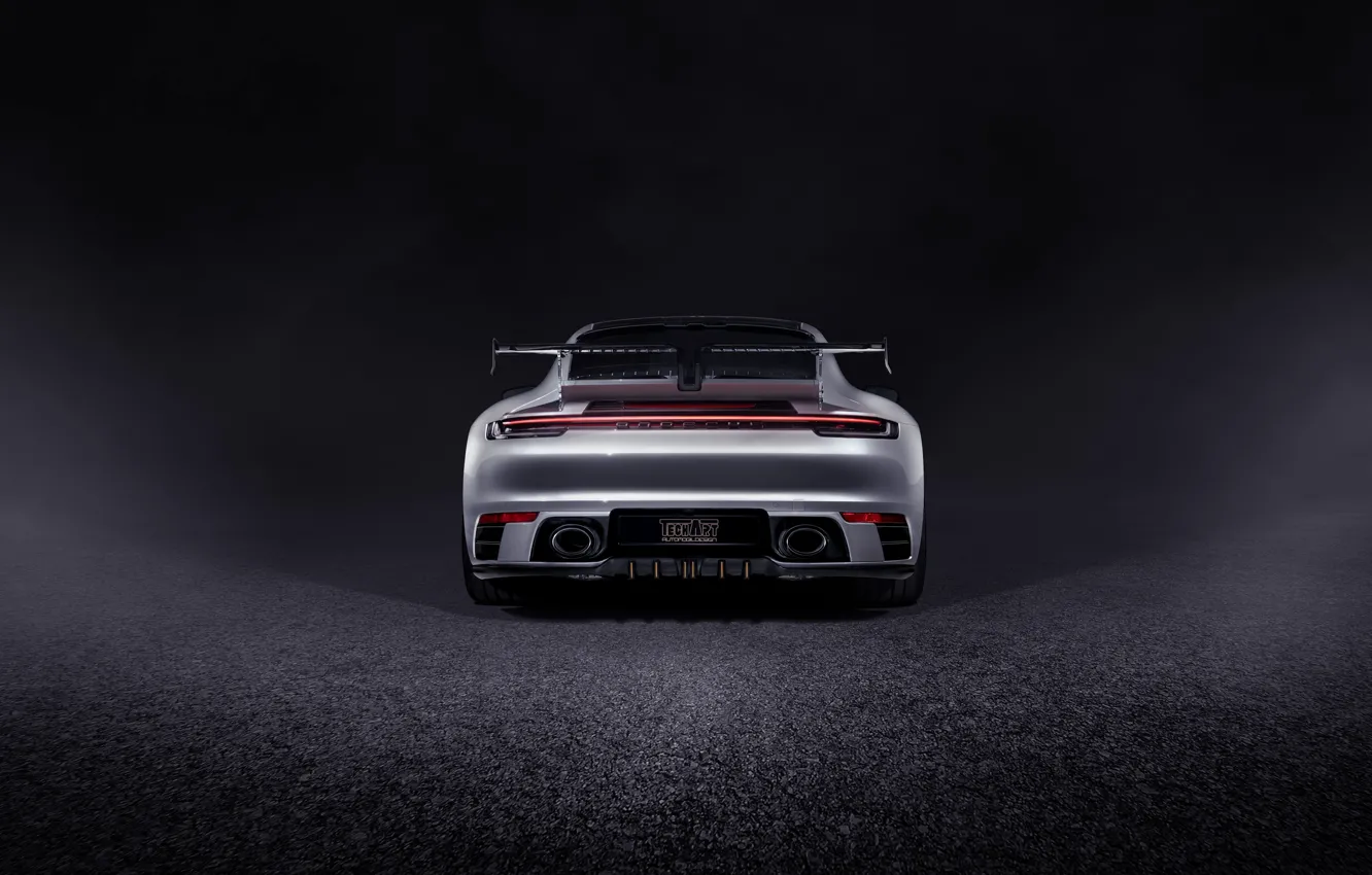 Photo wallpaper 911, Porsche, rear view, Carrera, TechArt, 992, 2019