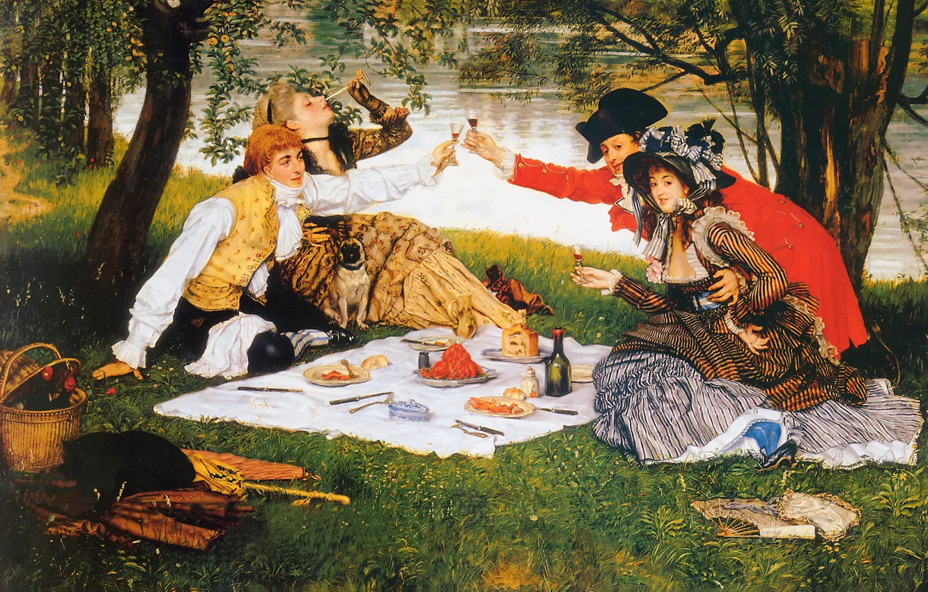 Photo wallpaper picture, painting, painting, the part carree, Tissot
