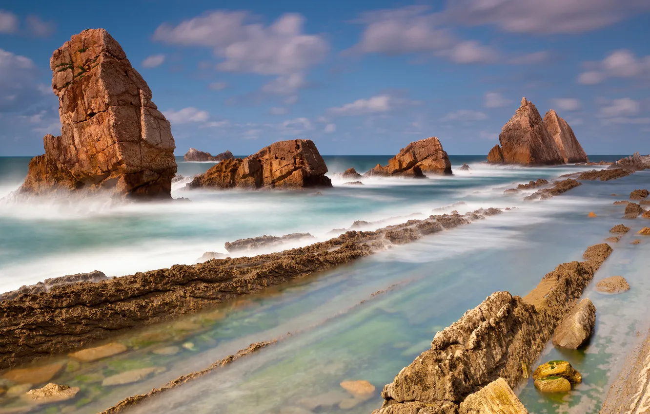 Photo wallpaper sea, stones, rocks, seascape