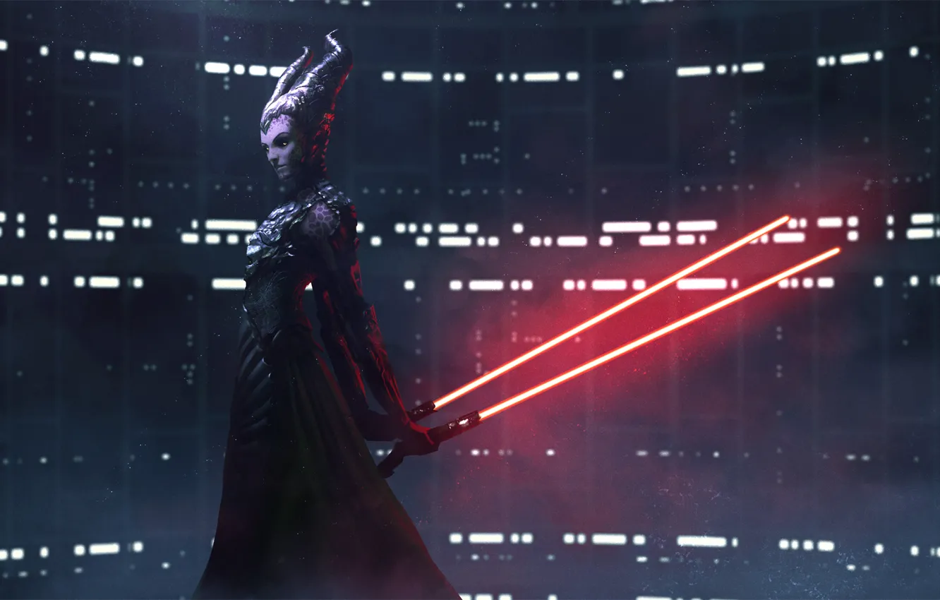 Photo wallpaper the witch, crossover, Lightsaber, Darth Maleficent