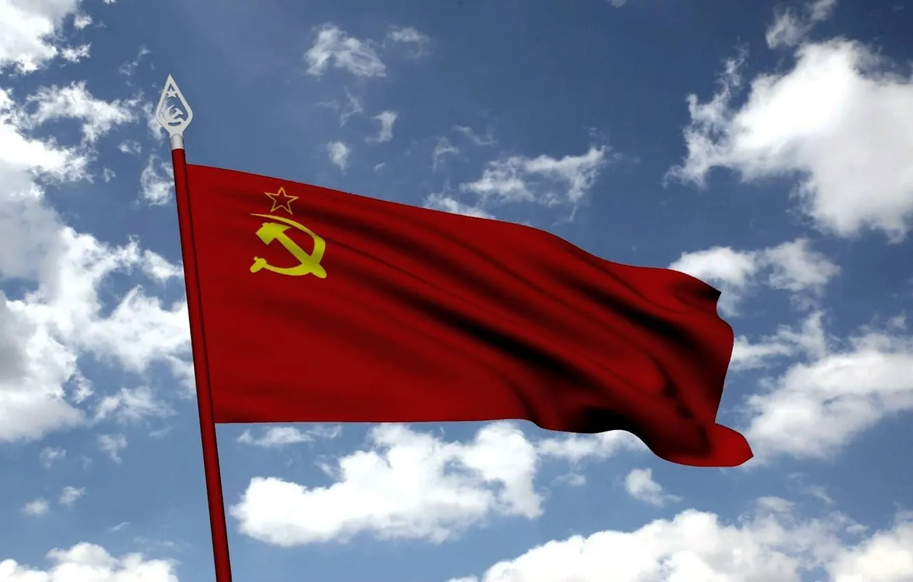 Photo wallpaper the sky, flag, USSR, the flag of the USSR