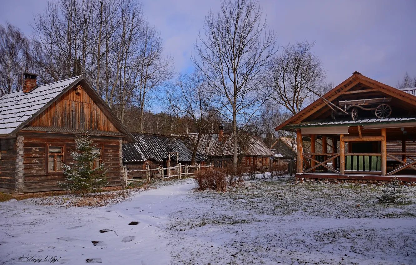 Photo wallpaper landscape, village, journey, ethno-geographical region