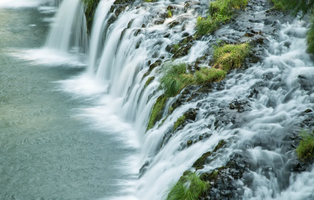 Photo wallpaper nature, waterfall, nature, waterfall