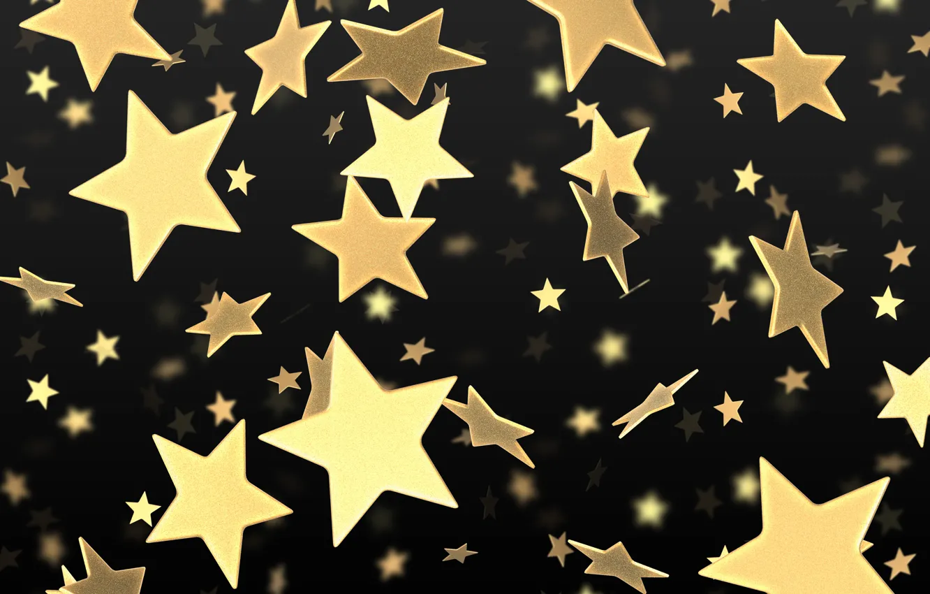 Photo wallpaper stars, gold, black, yellow