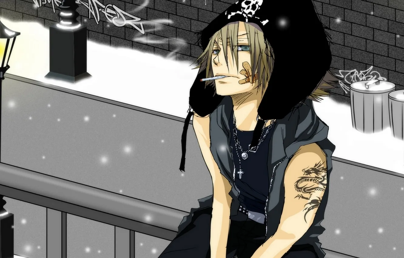 Photo wallpaper snow, anime, Teacher-mafia Reborn, katekyo Hitman reborn, Gokudera Hayato, Hayato Of Gokudera, The Ring-Bearer Hurricane …