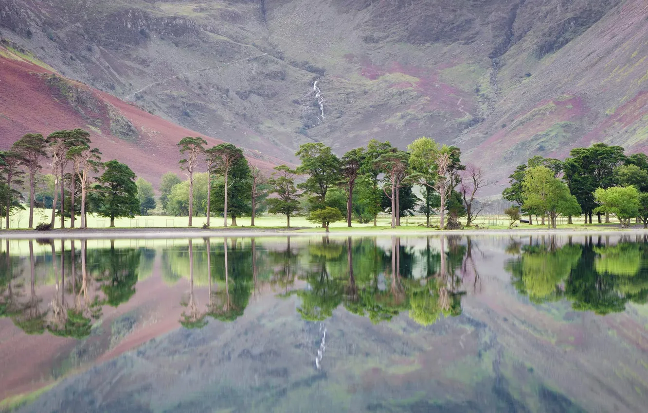 Photo wallpaper lake, reflection, England, The lake district, Batterer
