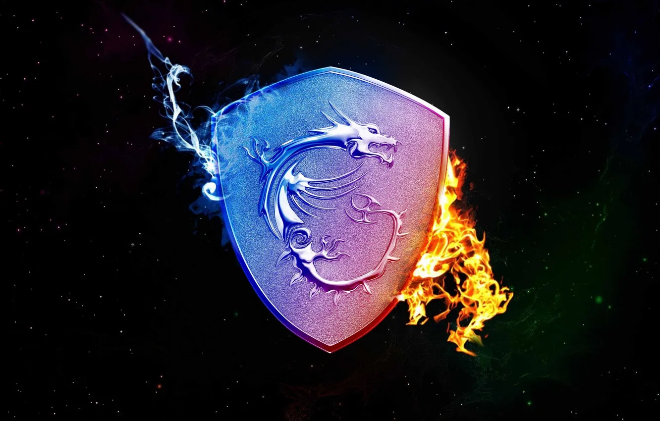 Photo wallpaper the dark background, logo, logo, brand, gaming, material, MSI, micro star international