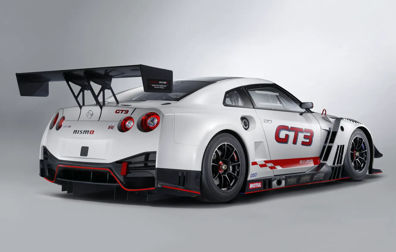 Photo wallpaper GTR, Nissan, GT-R, racing car, rear view, GT3, 2018, Nismo
