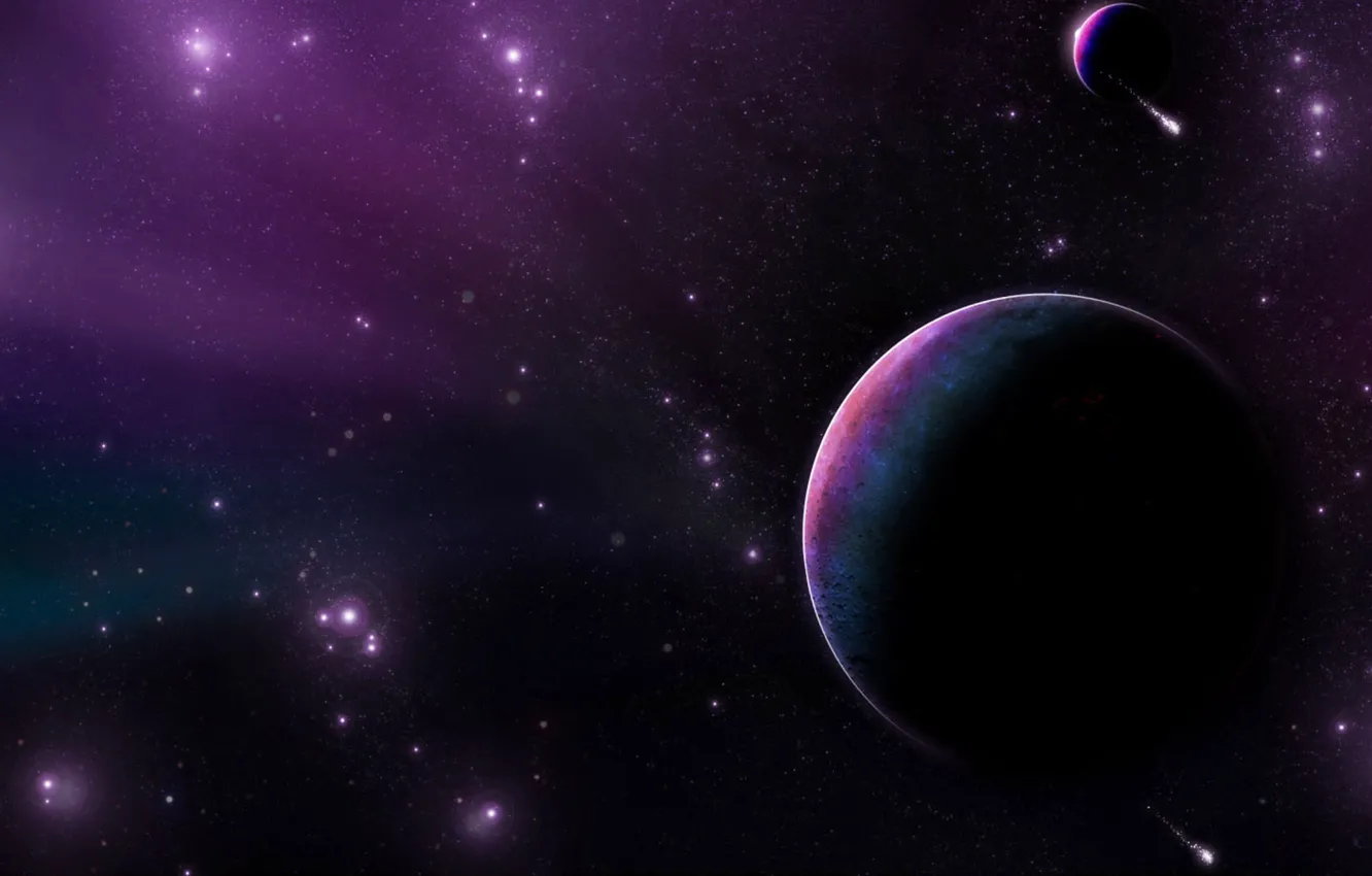 Photo wallpaper stars, planet, comet