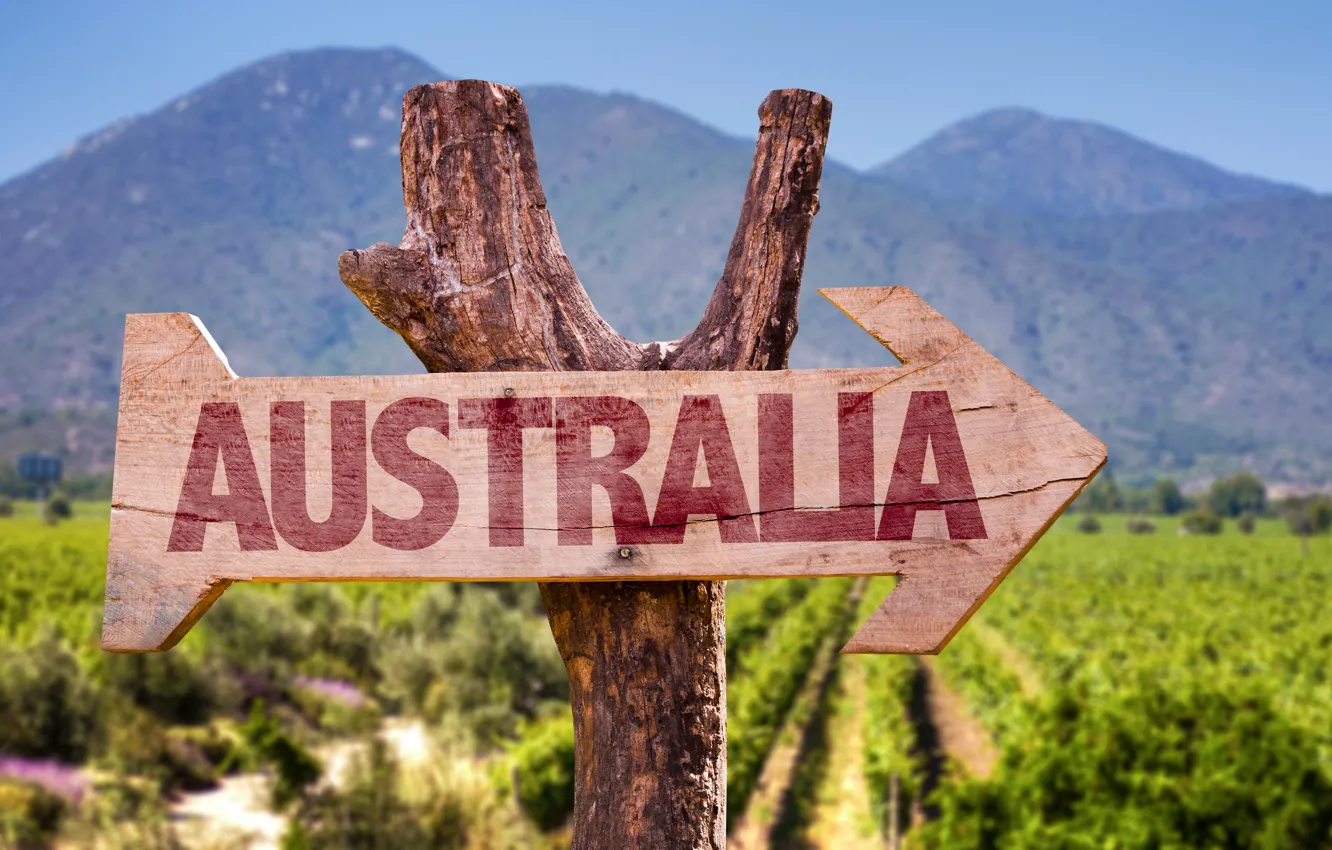 Photo wallpaper sign, poster, Australia, Arrow