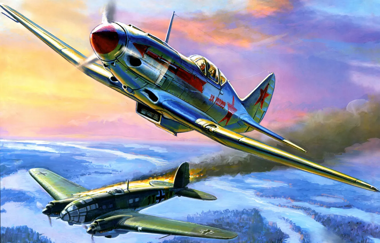 Photo wallpaper the sky, war, figure, fighter, bomber, the plane, tall, lined