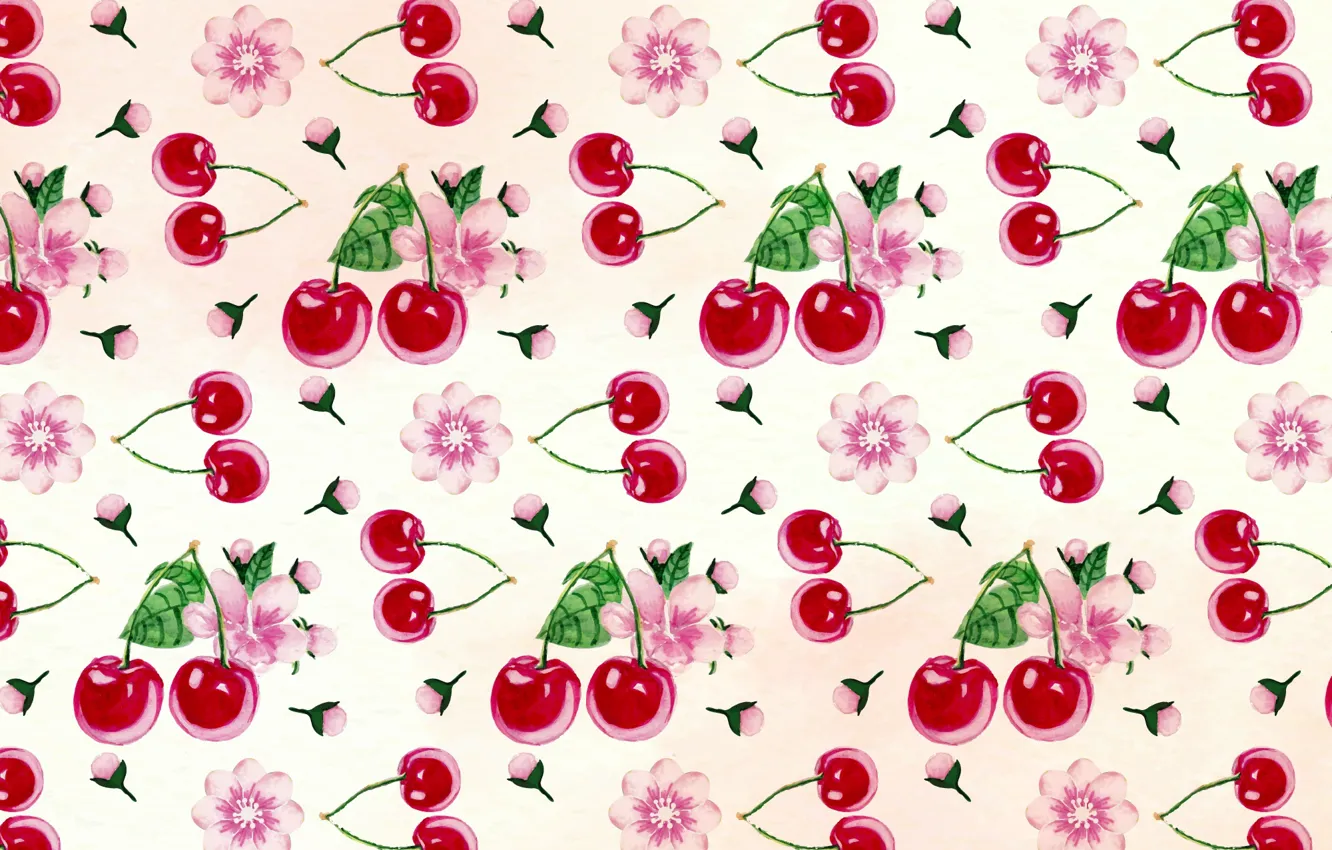 Photo wallpaper flowers, background, texture, pattern, cherry, cherry