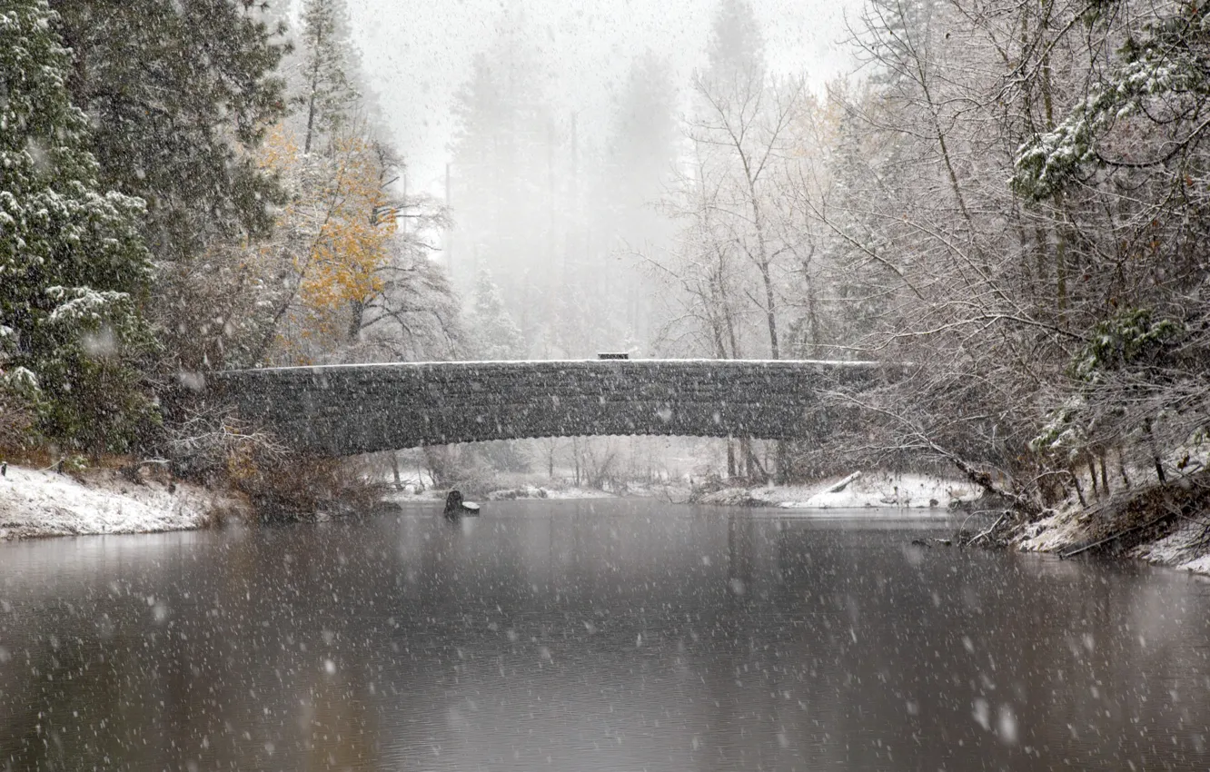 Photo wallpaper winter, winter, Yosemite Valley