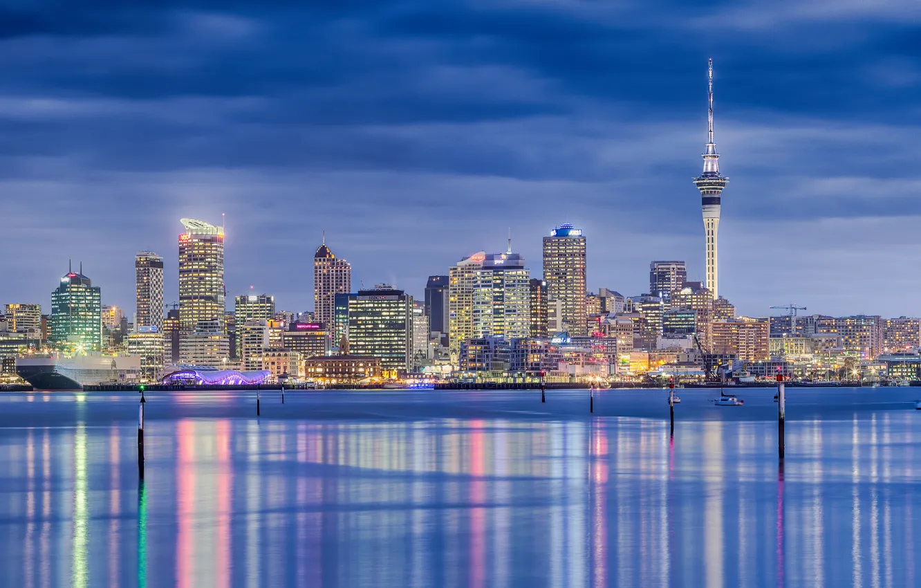 Photo wallpaper the city, panorama, New Zealand, Auckland