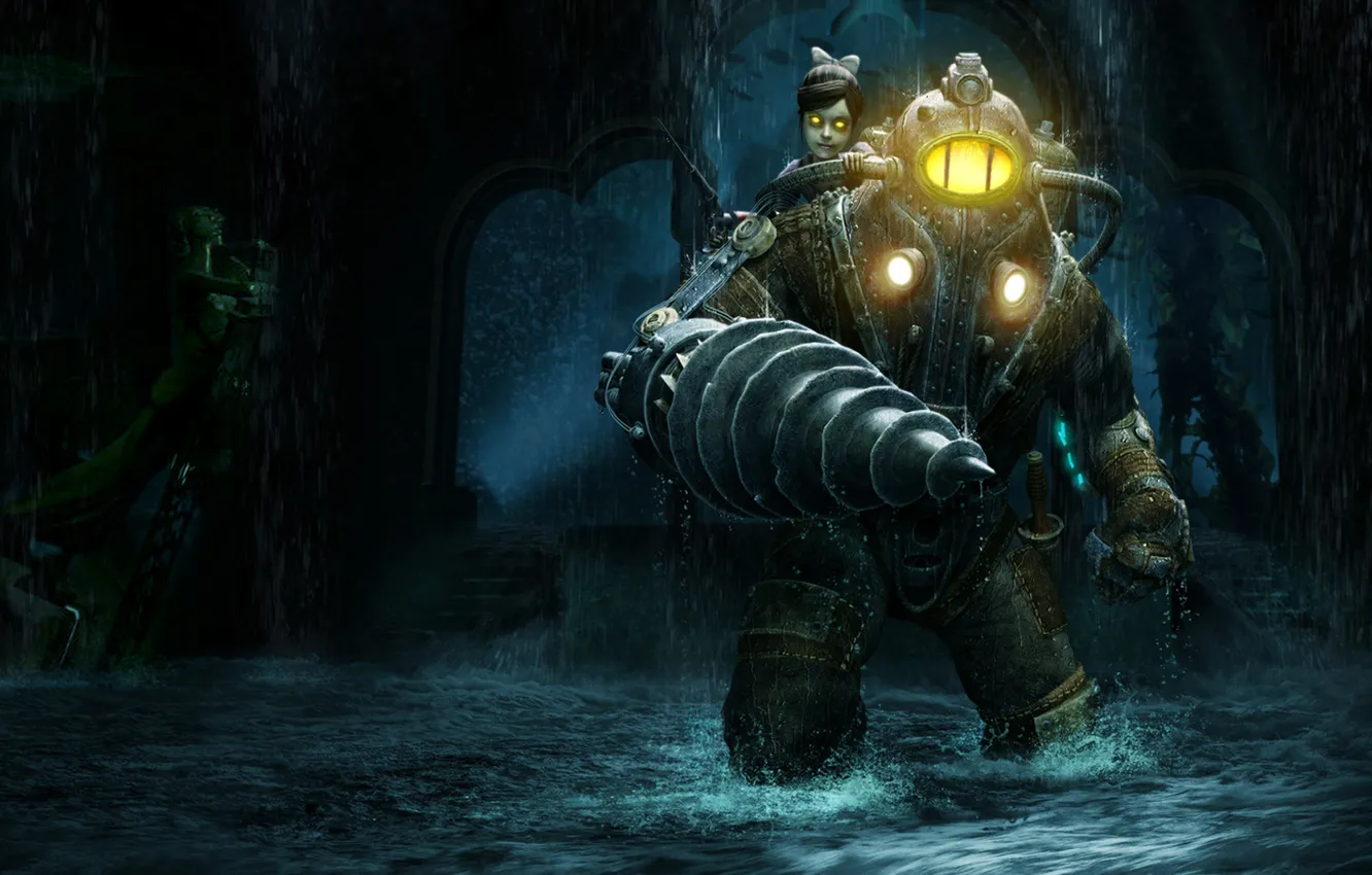 Photo wallpaper water, small, large, Daddy, bioshock, sister