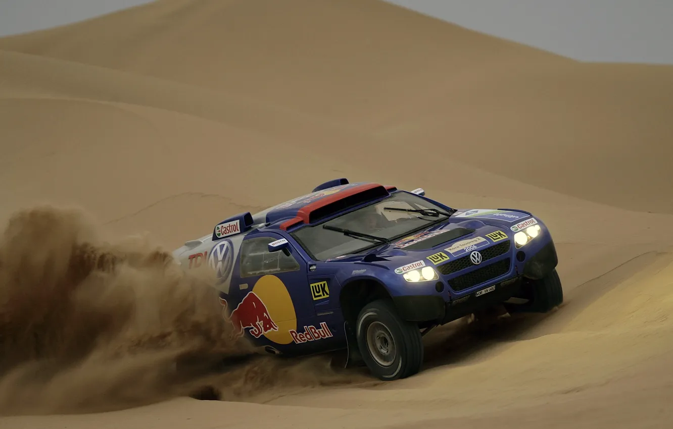 Photo wallpaper the dunes, Volkswagen, Touareg Race