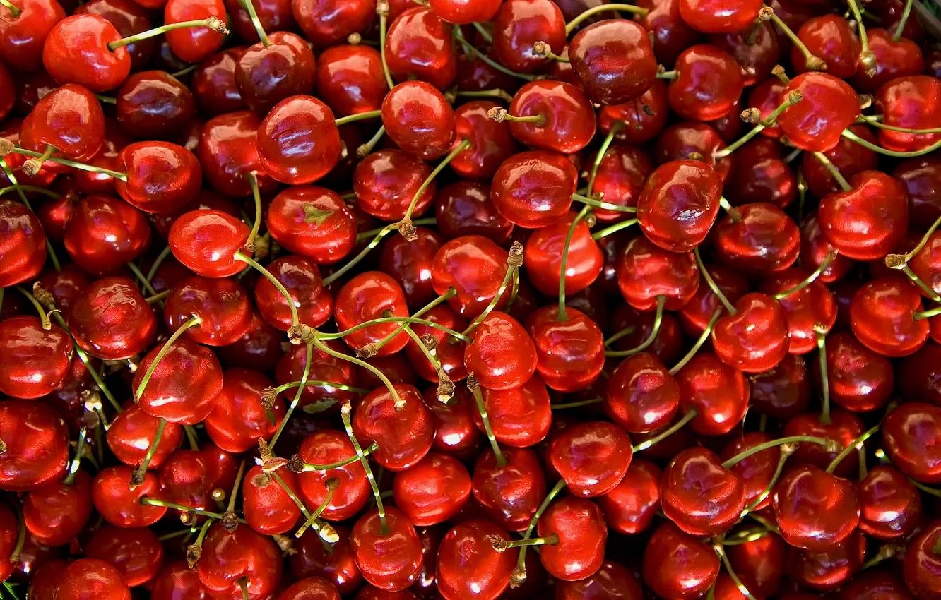 Photo wallpaper berries, texture, a lot, cherry