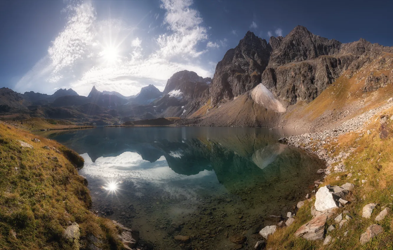 Photo wallpaper landscape, mountains, nature, reflection, KCR, Agoranov Alex, Alexey Bagaryakov, the lake of Silence
