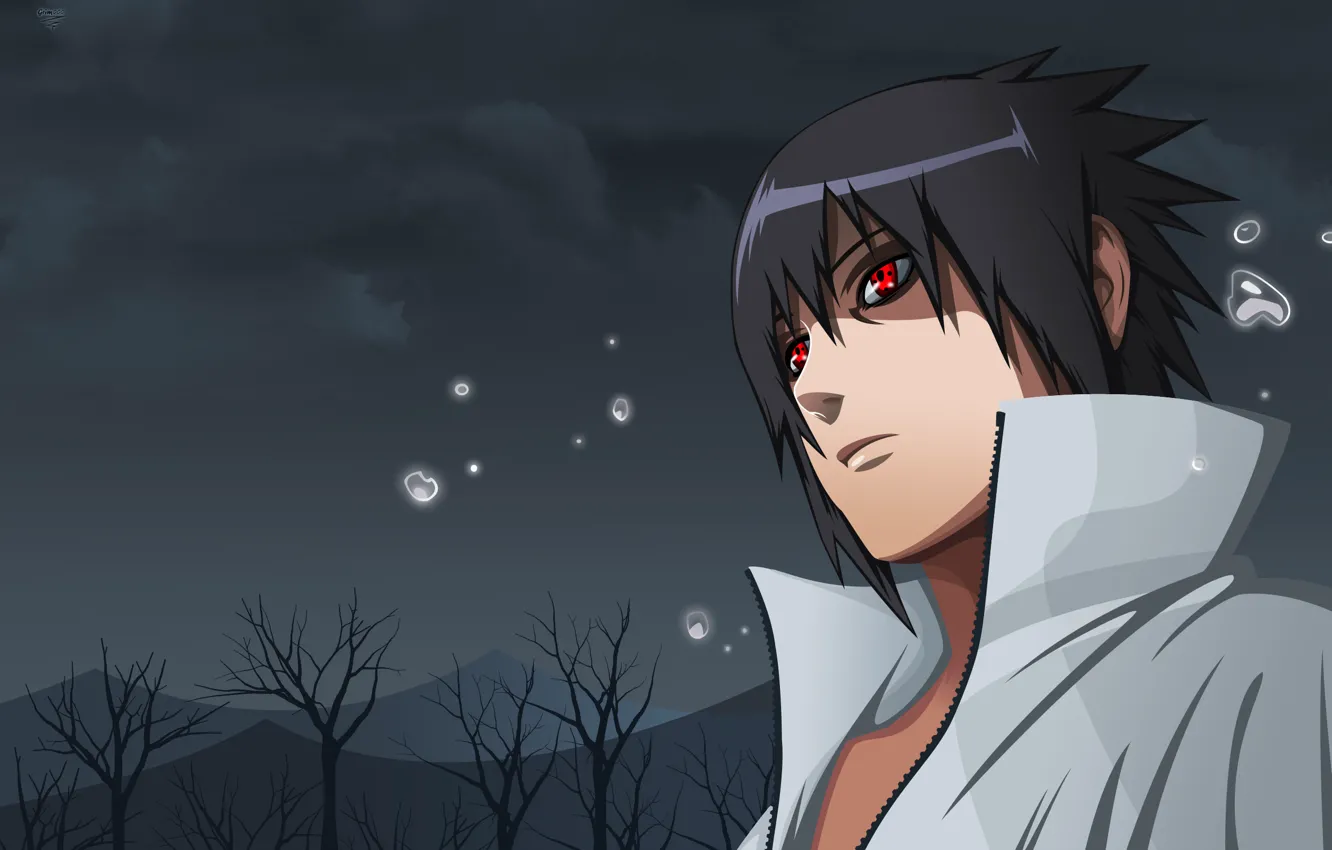 Photo wallpaper eyes, look, Anime, Naruto, Naruto, art, Sharingan, Uchiha Sasuke