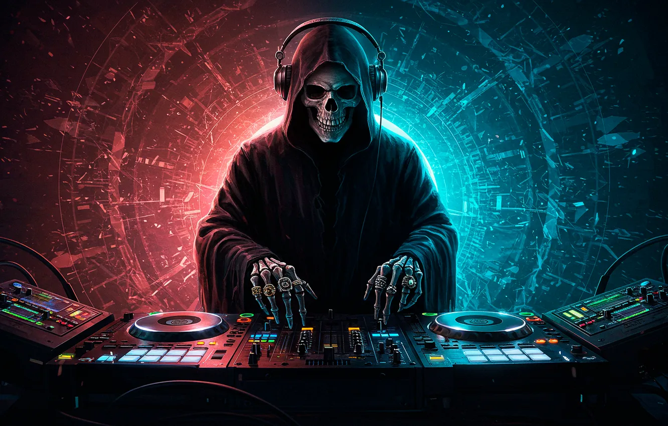 Photo wallpaper death, scene, art, remote, DJ, art, death, console