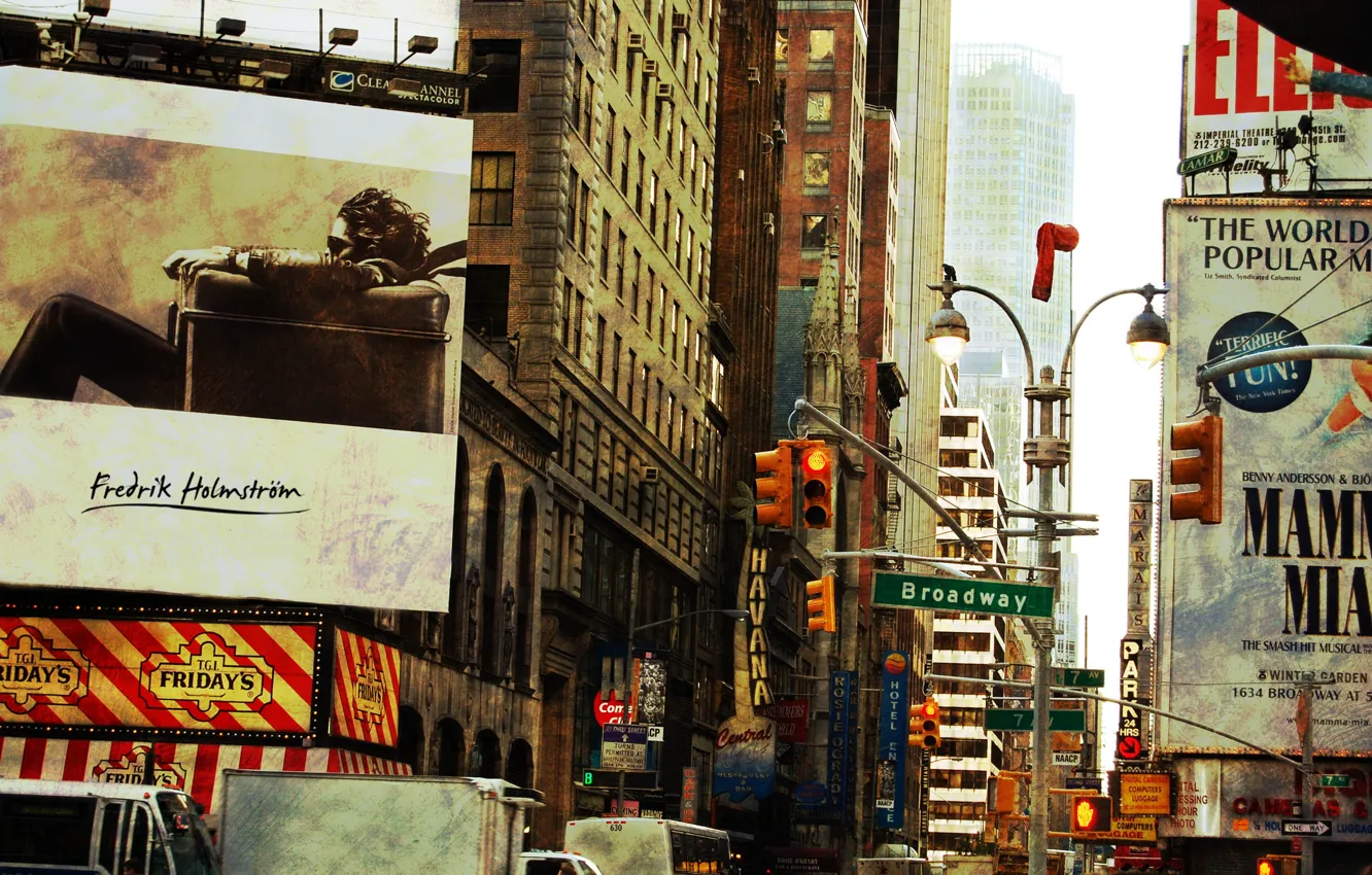 Photo wallpaper USA, new York, Broadway, broadway
