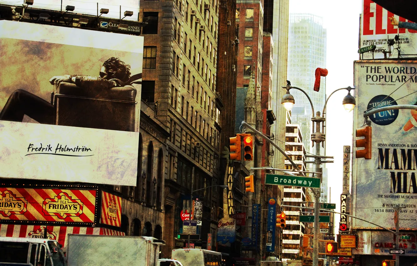 Photo wallpaper USA, New York, Broadway, Broadway