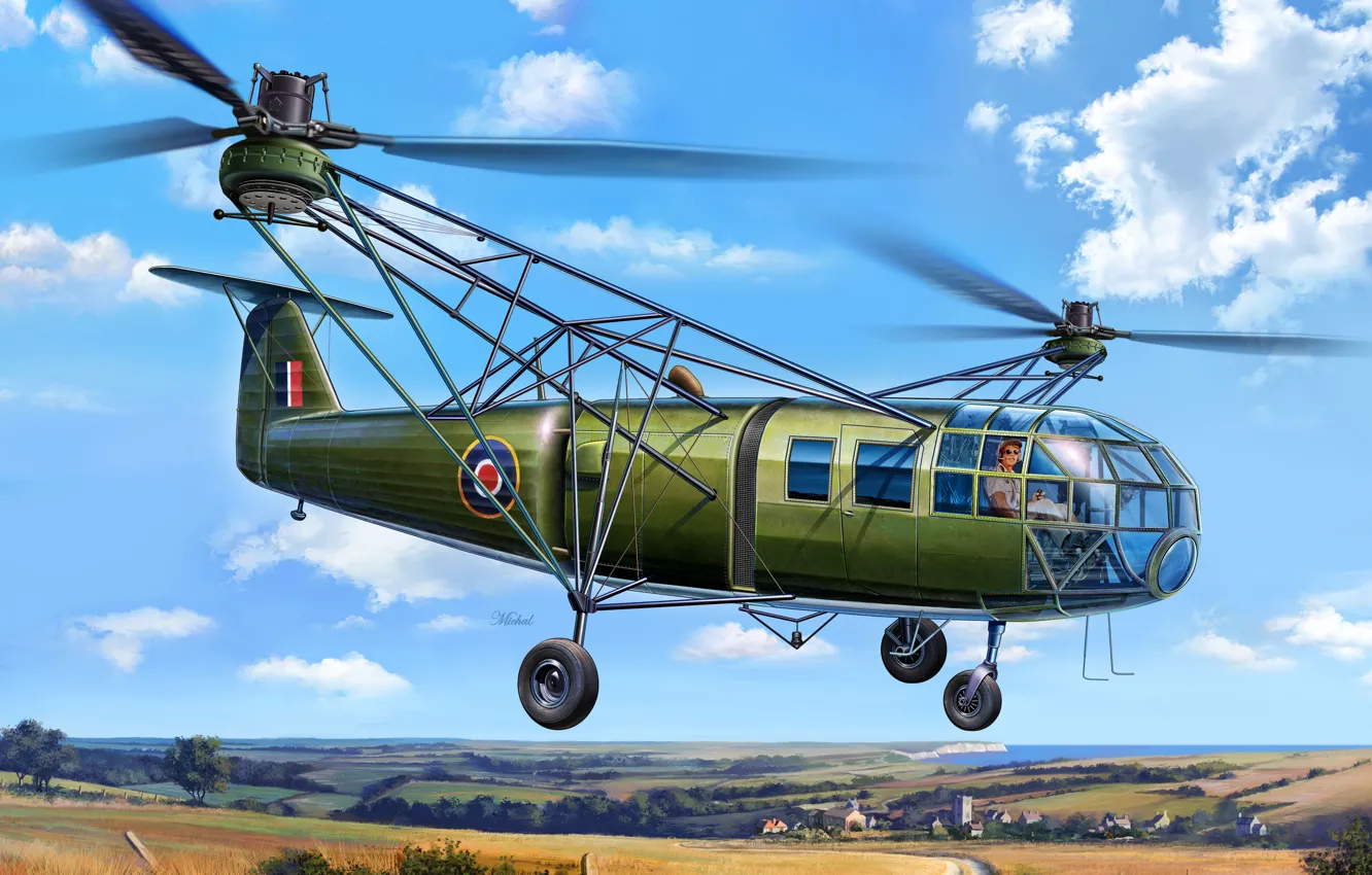 Photo wallpaper military transport, Air force, the first production transport helicopter, Focke Achgelis Fa 223