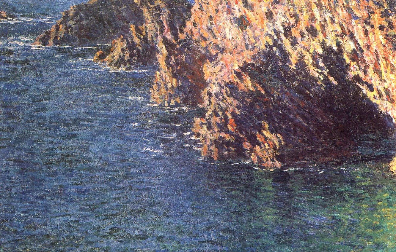 Photo wallpaper picture, Painting, Claude Monet, Grotto in Port Domois 1866