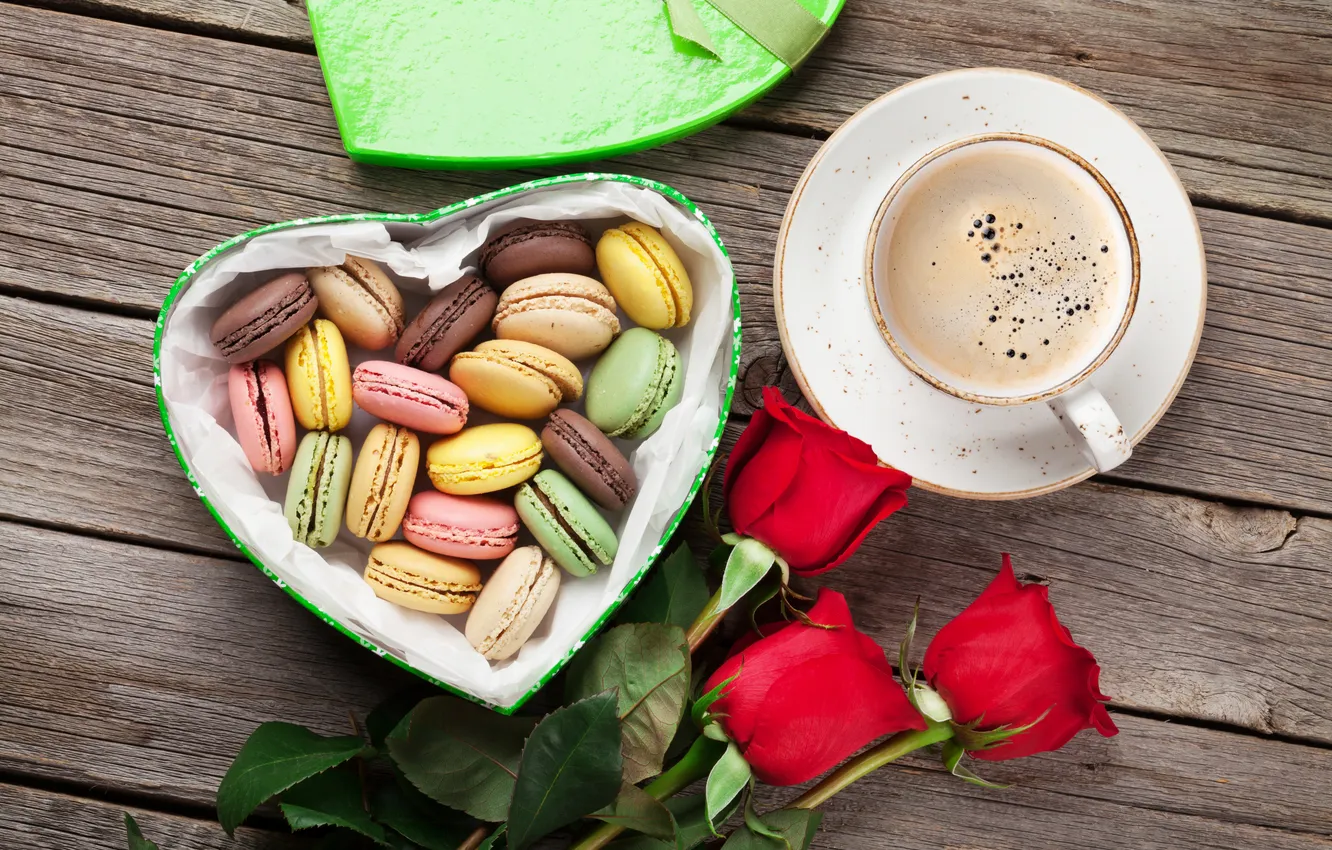 Photo wallpaper love, flowers, gift, romance, heart, roses, love, Valentine's day