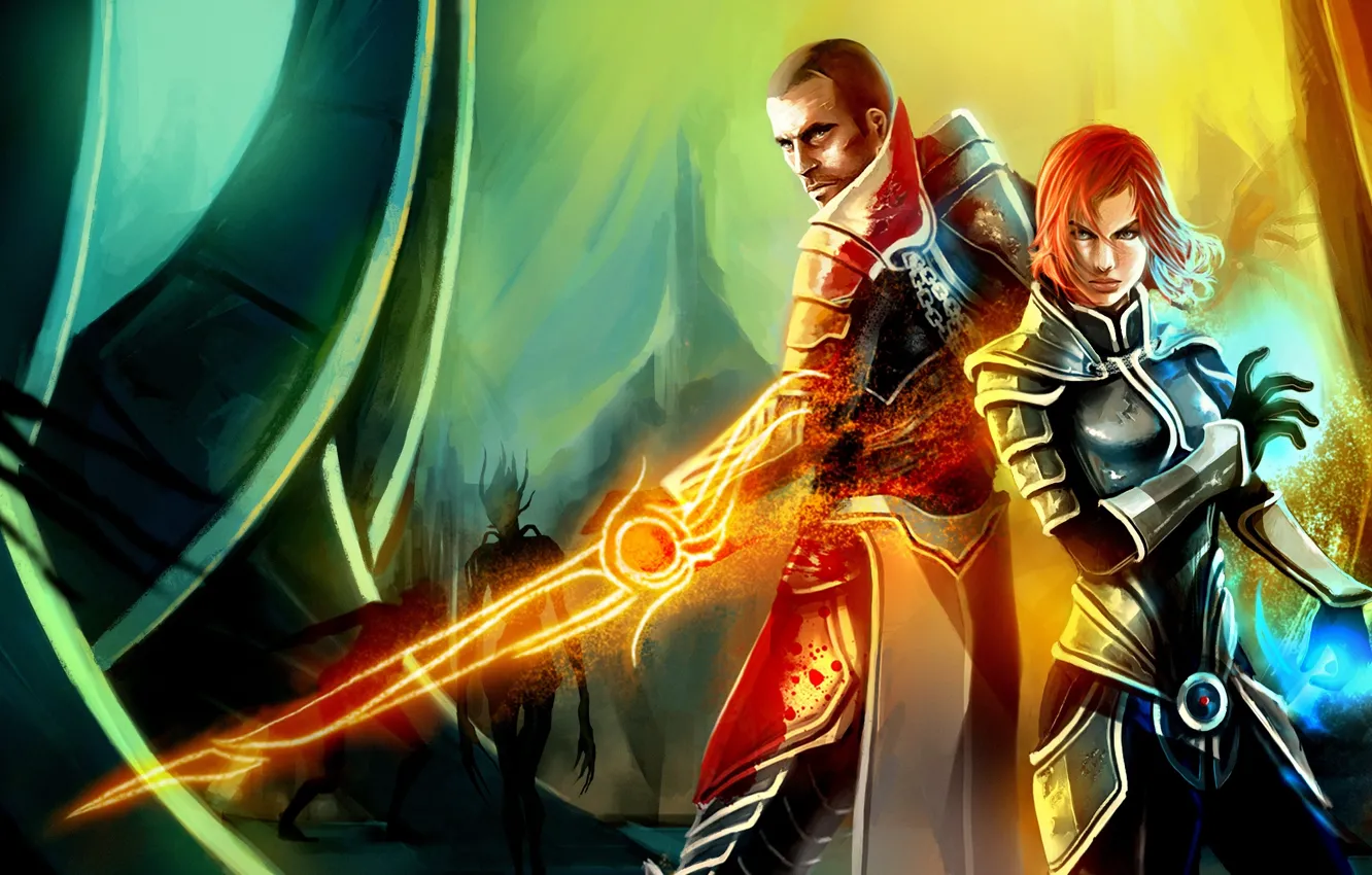 Photo wallpaper mass effect, shepard, art, female, fan, Medieval Armor, Banshee