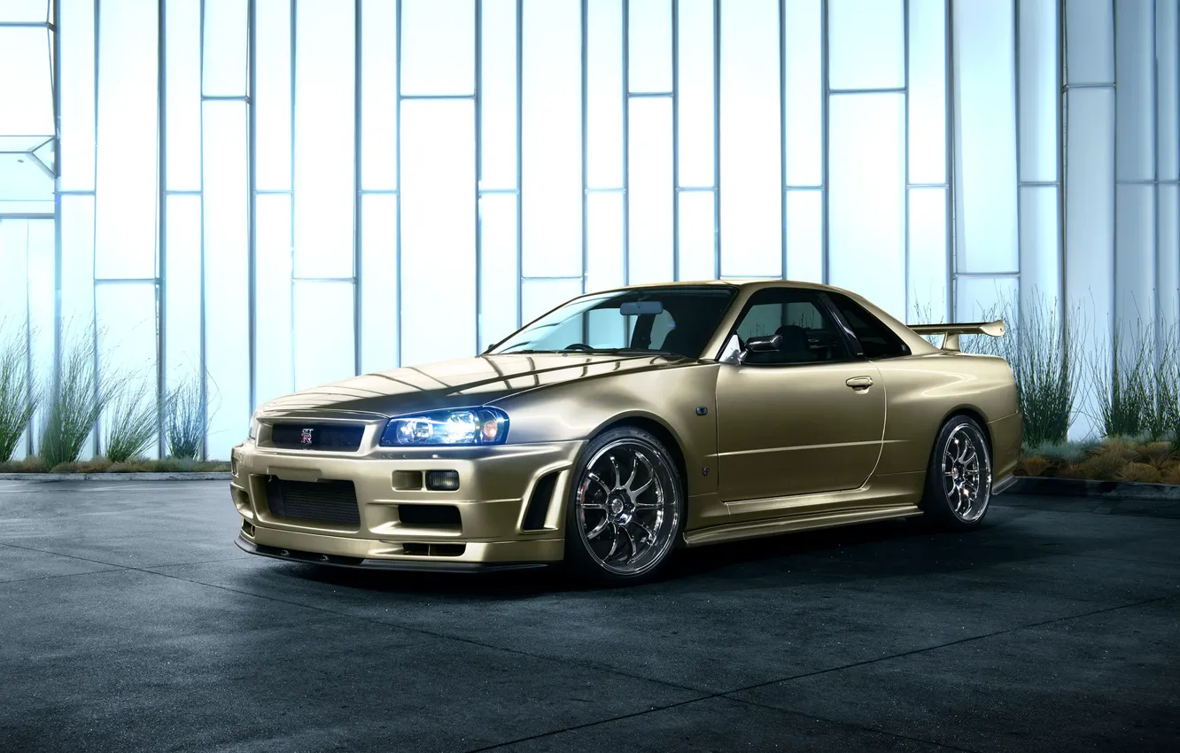 Photo wallpaper car, nissan skyline, r34, rechange, 1013mm