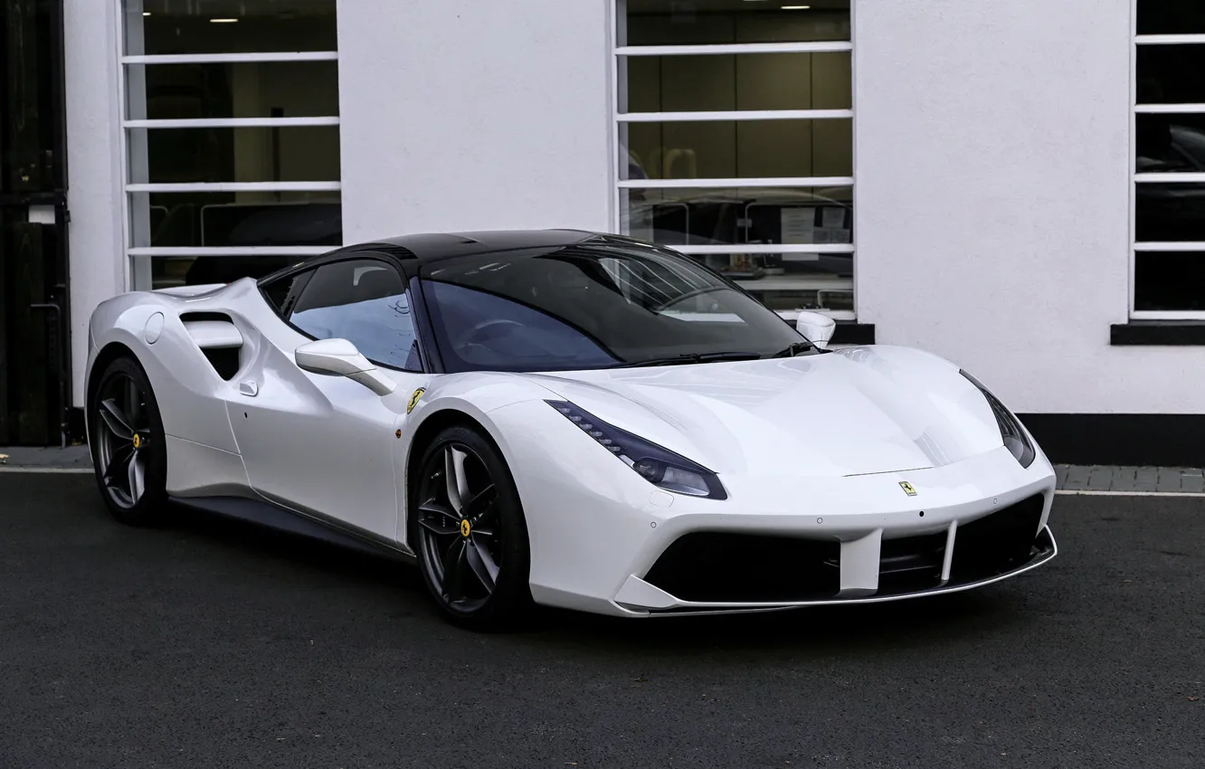 Photo wallpaper Ferrari, GTB, White, 2015, 488