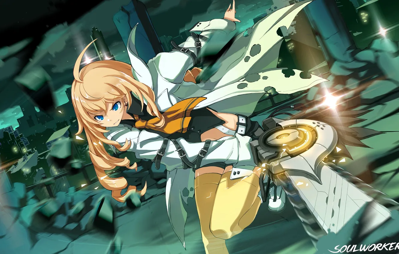 Photo wallpaper the sky, girl, night, the city, lights, gun, weapons, home