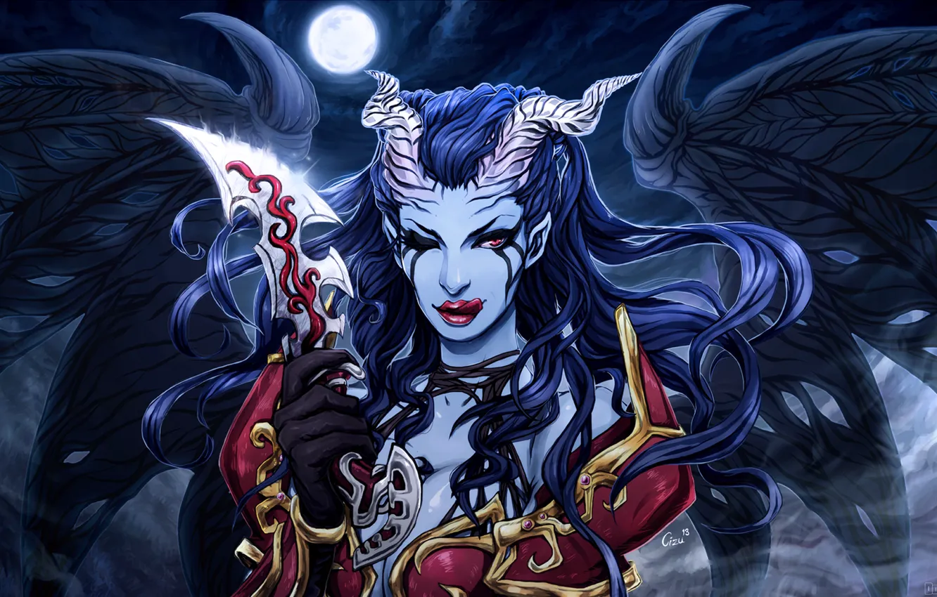 Photo wallpaper Akasha, dota 2, queen of pain, dagger