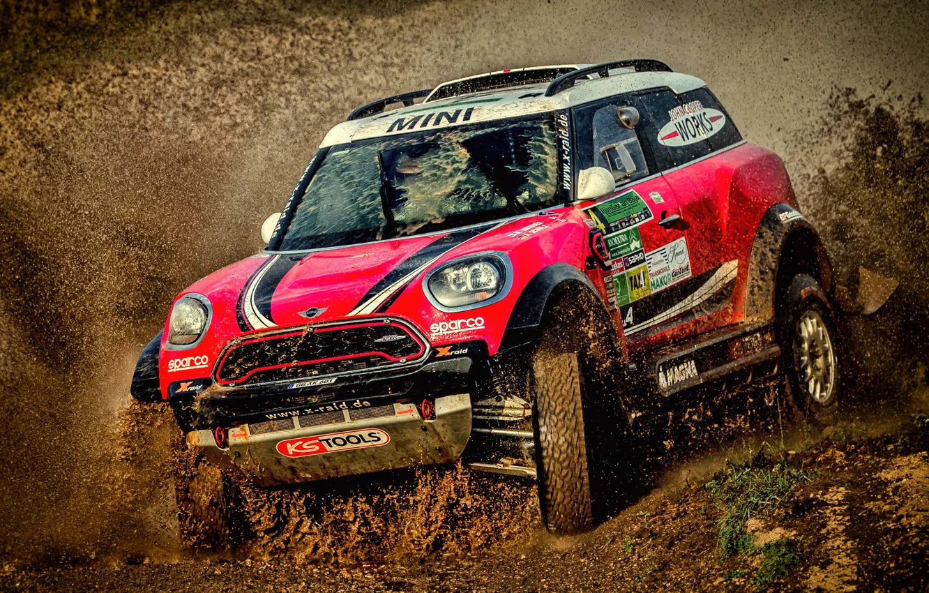 Photo wallpaper machine, auto, squirt, race, sport, lights, speed, Mini