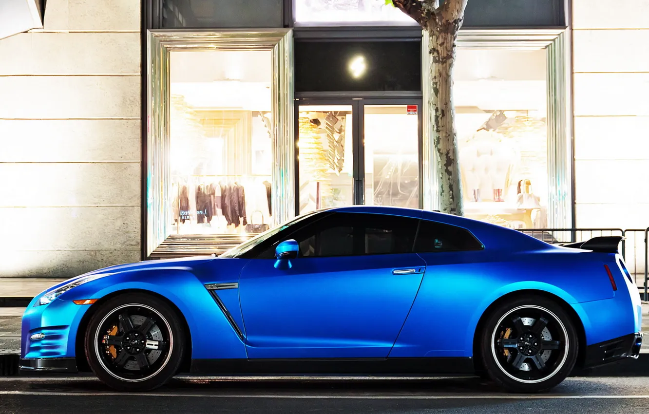 Photo wallpaper GTR, Nissan, Blue, Sportcar