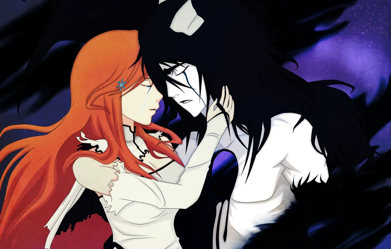 Photo wallpaper romance, pair, two, Bleach, Bleach, Orihime Inoue, Ulquiorra Schiffer