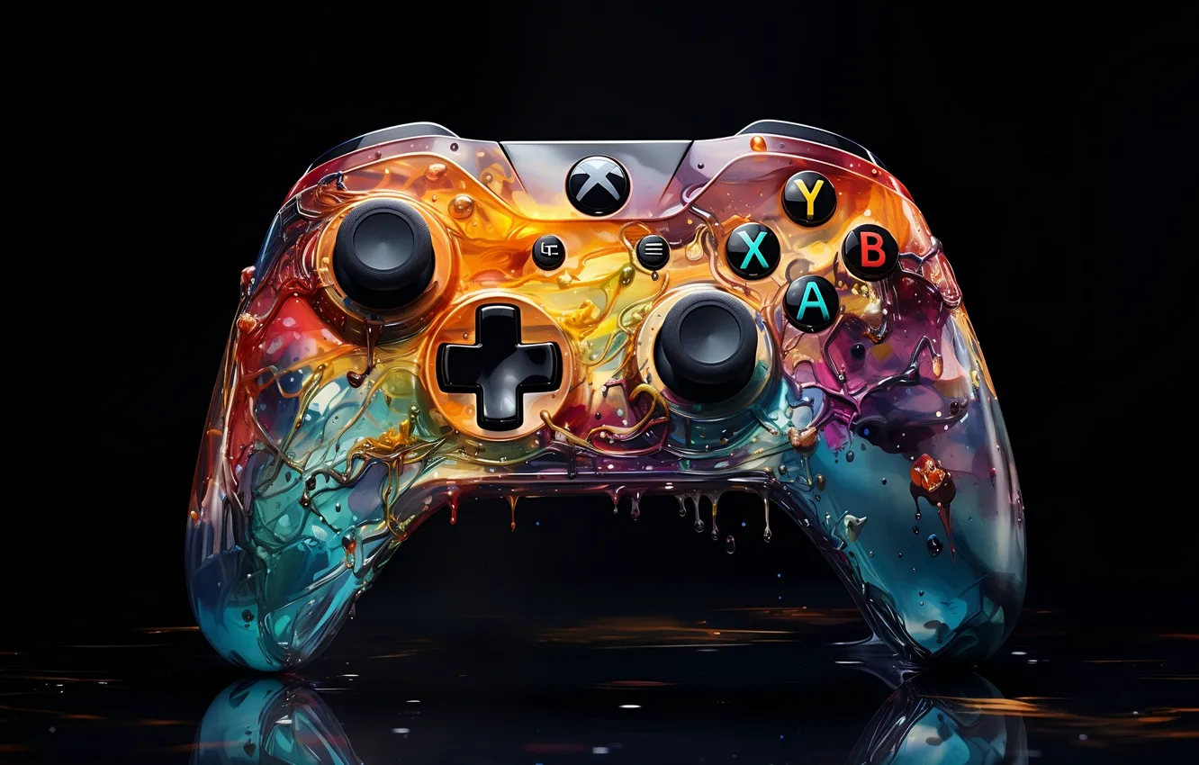 Photo wallpaper drops, the game, color, management, button, joystick, Xbox, GAMING ACCESSORIES