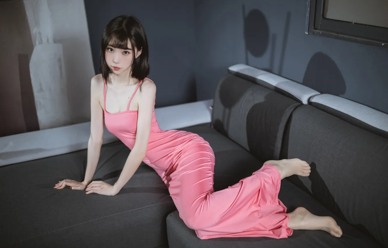 Photo wallpaper girl, dress, asian