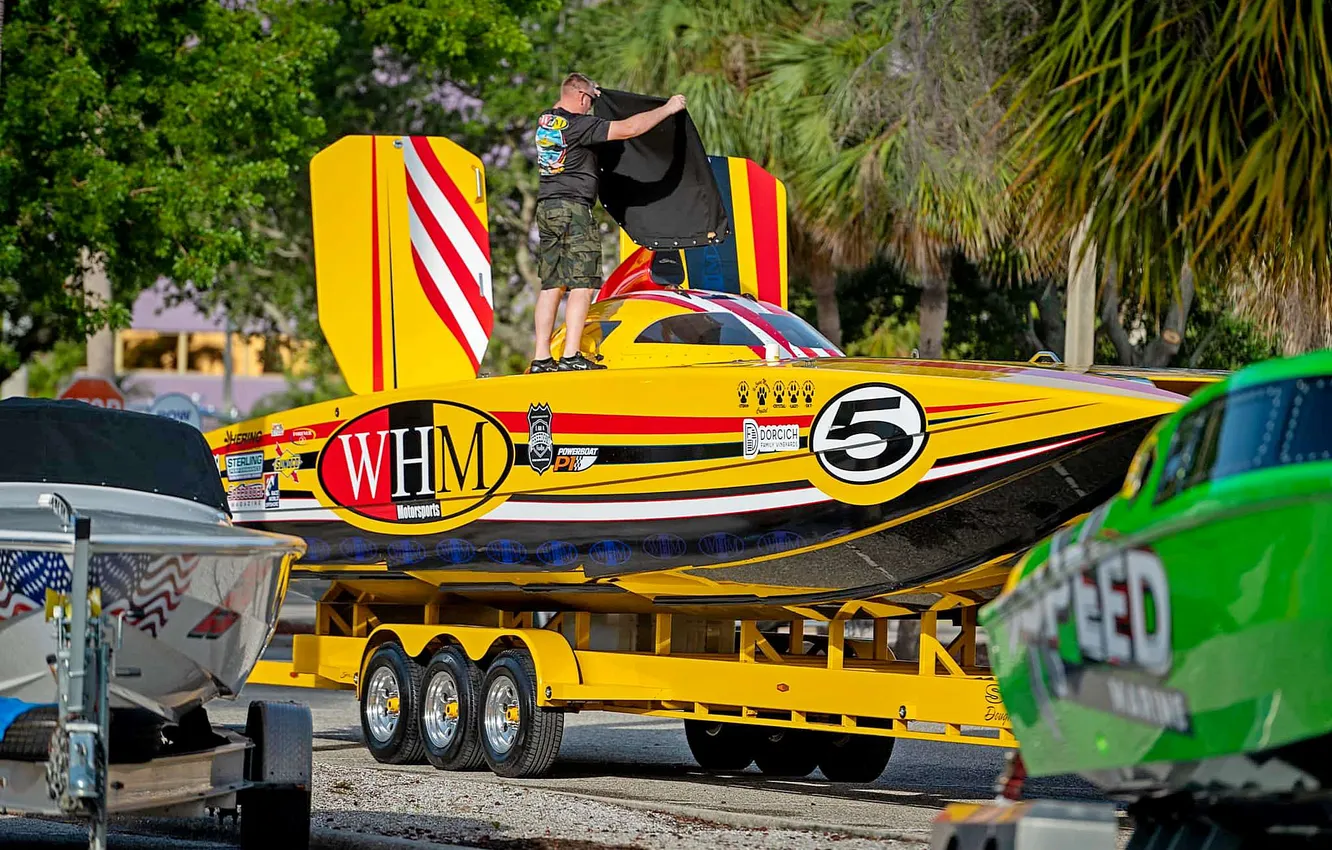 Photo wallpaper boat, race, speed