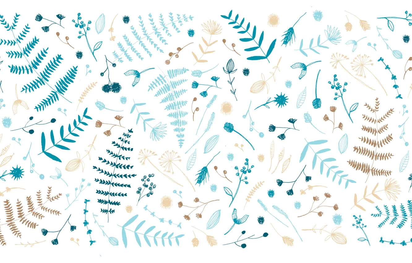 Photo wallpaper sprig, leaf, Designed by, Nathalie Ouederni