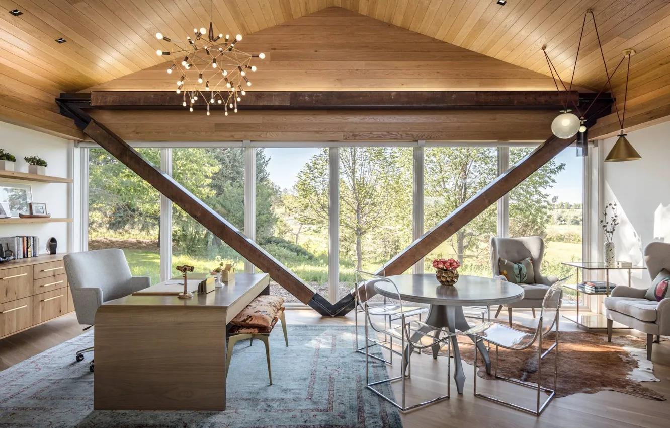 Photo wallpaper design, style, interior, living room, office, home office