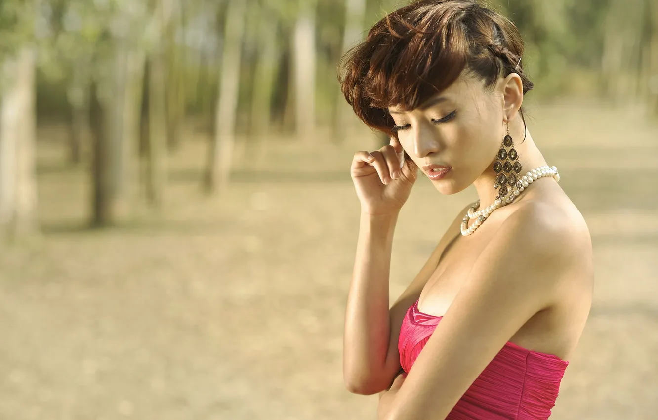 Photo wallpaper girl, pose, Agnes Lim