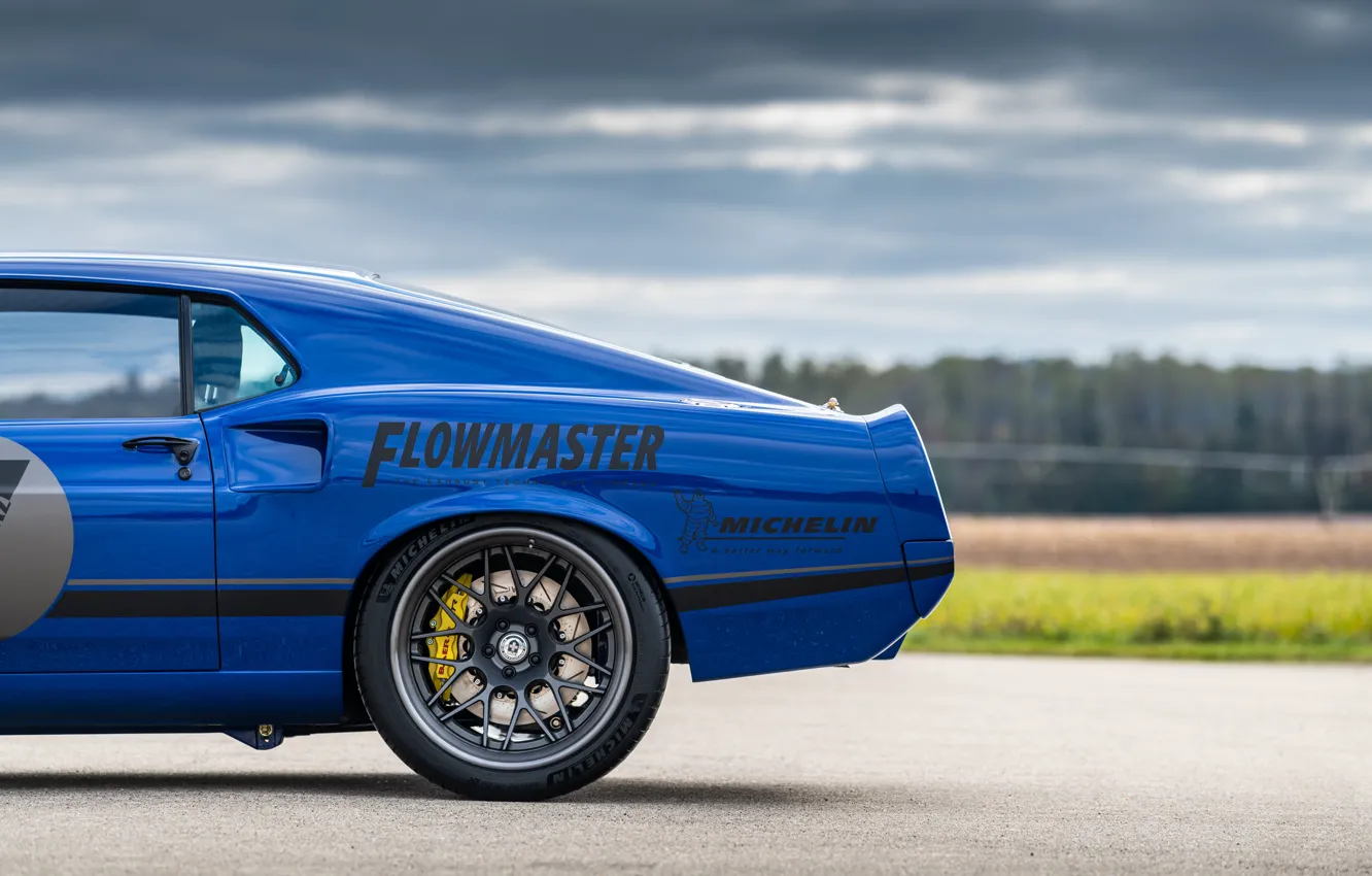 Photo wallpaper Ford, Road, Disk, Wheel, 1969, Ford Mustang, Muscle car, Mach 1