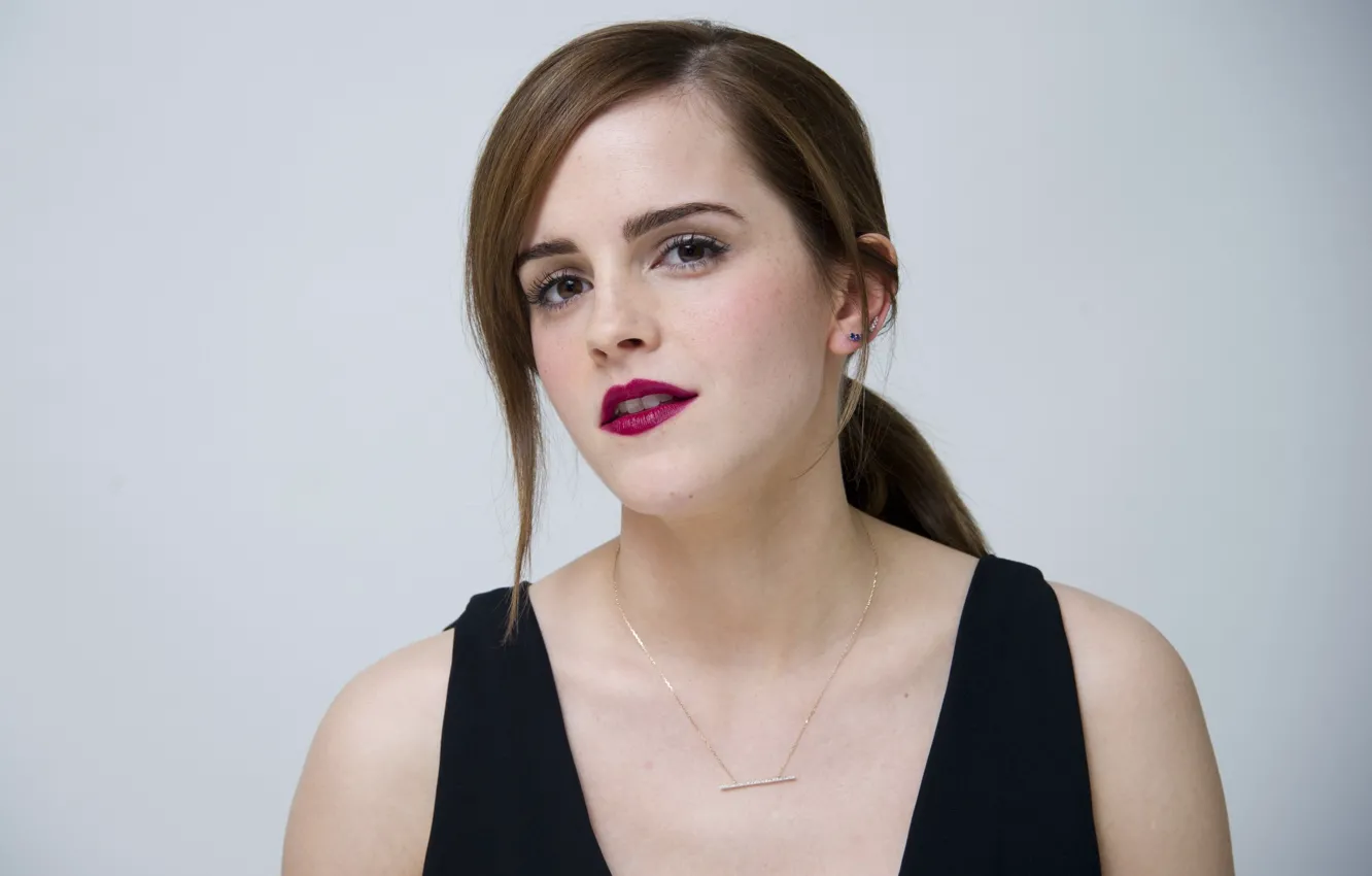 Photo wallpaper model, actress, beautiful, Emma Watson, Emma Watson, grey background, celebrity