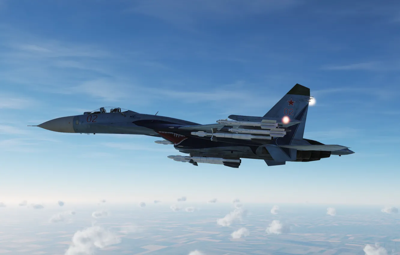 Photo wallpaper Su-27, multi-role fighter, Sukhoi
