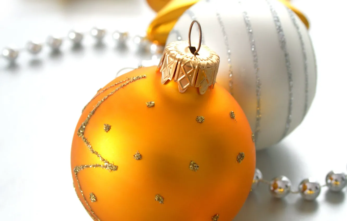 Photo wallpaper white, yellow, balls